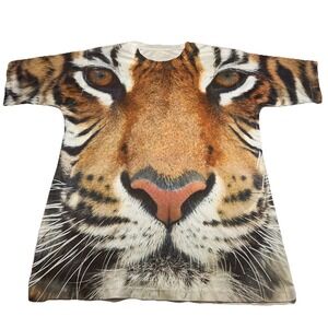 *Get A Life*  Tiger Double Sided Print Graphic T Shirt Size Medium